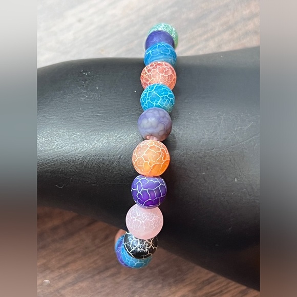 Bracelet - stretch - dyed agate - 1 of 2 - Picture 2 of 5